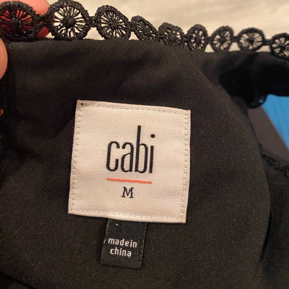Cabi Slip Dress Black Size Medium Crochet Cocktail Sleeveless - Picture 6 of 7